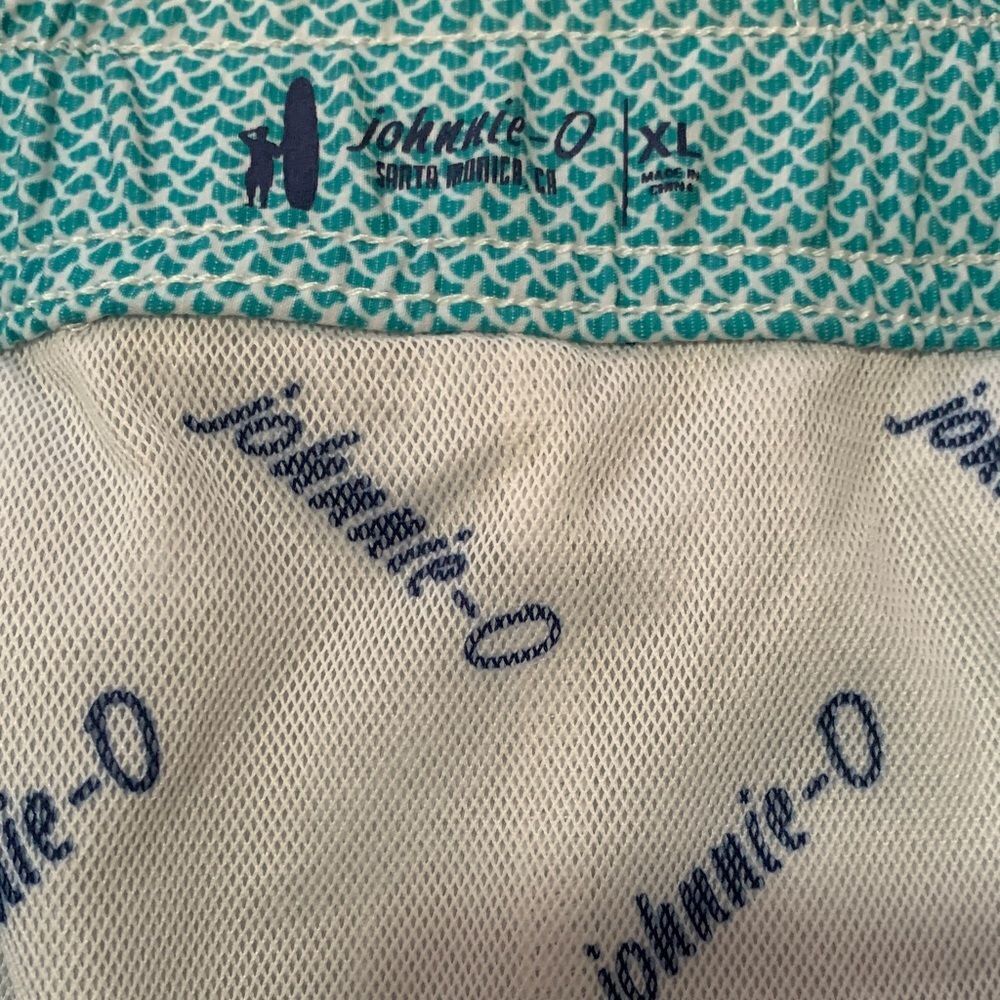Johnnie-O Swim Trunks Blue Colorblock Geometric Pattern Board Shorts Mens XL - Picture 4 of 4